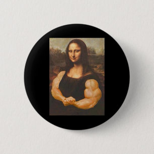 Mona Lisa Bodybuilding Muscle Gym Workout Outfits 2 Inch Round Button