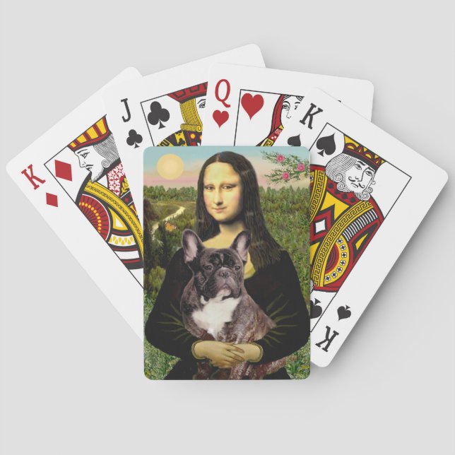 Mona Lisa - Brindle French Bulldog Playing Cards (Back)