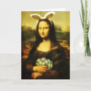 Mona Lisa Bunny Ears Easter Holiday Card
