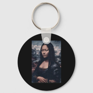 Mona Lisa By Alphaone Black Afro Queen Black Histo Keychain