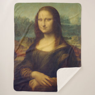 Mona Lisa By Leonardo Da Vinci Sherpa Blanket