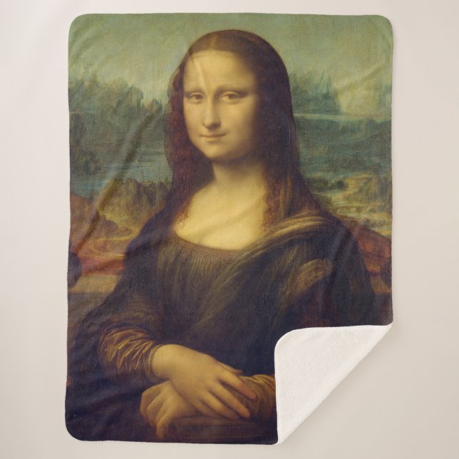 Mona Lisa By Leonardo Da Vinci Sherpa Blanket (Front)