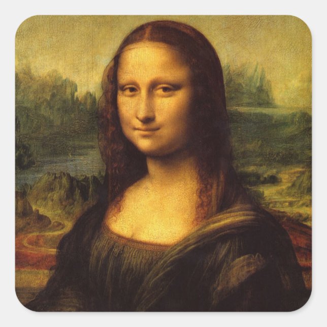 Mona Lisa by  Leonardo Da Vinci Square Sticker (Front)