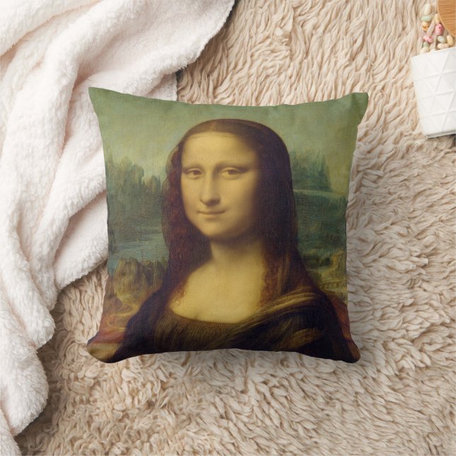 Mona Lisa By Leonardo Da Vinci Throw Pillow (Blanket)