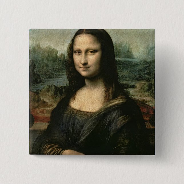 Mona Lisa, c.1503-6 2 Inch Square Button (Front)