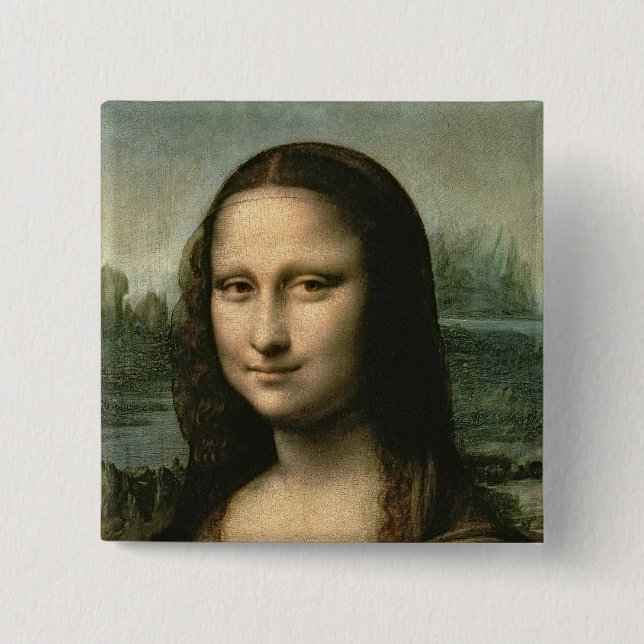 Mona Lisa, c.1503-6 2 Inch Square Button (Front)