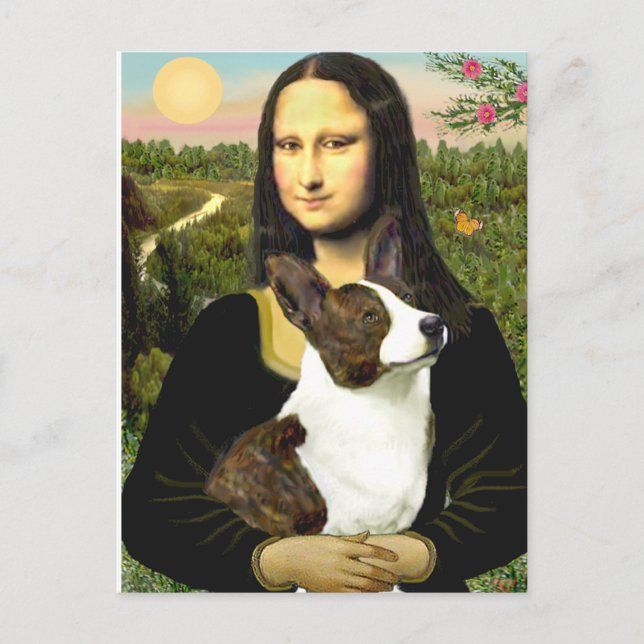 Mona Lisa - Cardigan Welsh Corgi Postcard (Front)