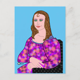 Mona Lisa Cartoon Image Postcard