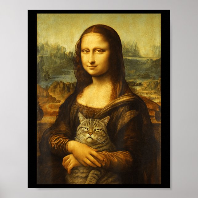 Mona Lisa Cat For Kitty Lovers  Poster (Front)
