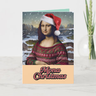 Mona Lisa Christmas Sweater Holiday Card
