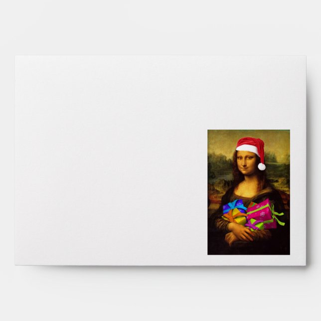 Mona Lisa Comes As Santa Claus Envelopes (Front)