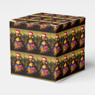 Mona Lisa Comes As Santa Claus Favor Box
