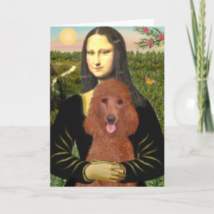 Mona Lisa Dark Red Standard Poodle #1 Card