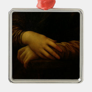 Mona Lisa, detail of her hands, c.1503-06 Metal Ornament
