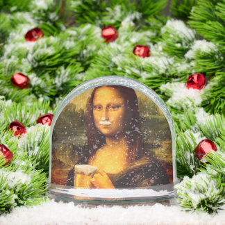 Mona Lisa drinking beer Beer lovers  Snowglobe