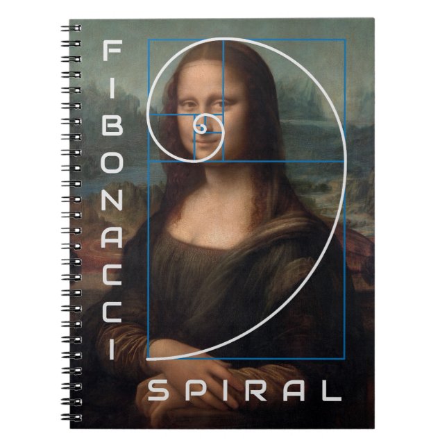 Mona Lisa Fibonacci Spiral Gold Ratio Notebook (Front)