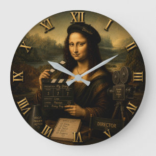Mona Lisa Film Director Funny Movie Large Clock