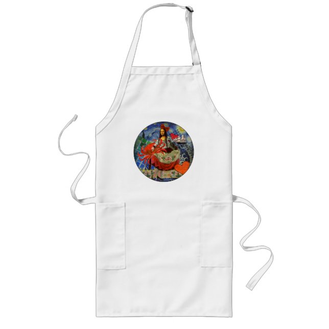 Mona Lisa Fun Zodiac Whimsical  Long Apron (Front)