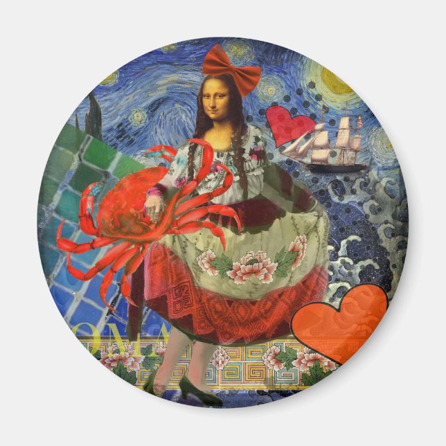 Mona Lisa Fun Zodiac Whimsical  Magnet (Front)