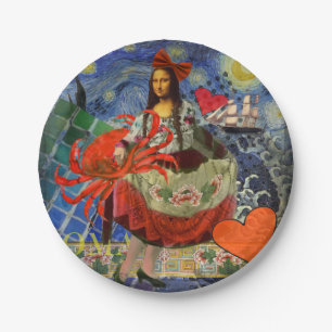 Mona Lisa Fun Zodiac Whimsical Paper Plate