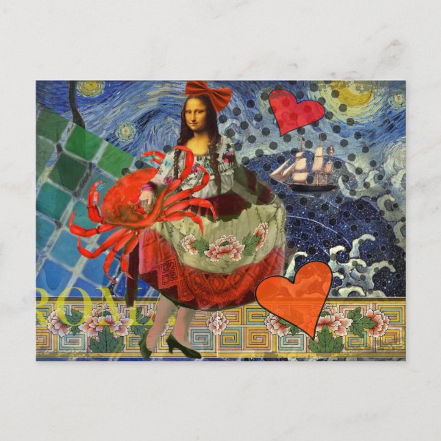 Mona Lisa Fun Zodiac Whimsical  Postcard (Front)