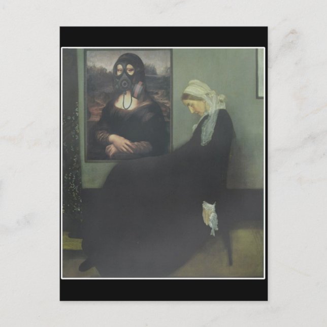 Mona Lisa Gassed Whistler's Mother Postcard (Front)