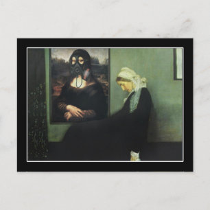 Mona Lisa Gassed Whistler's Mother Postcard