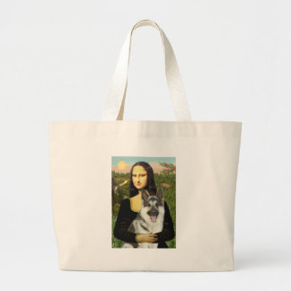 Mona Lisa - German Shepherd 9 Large Tote Bag