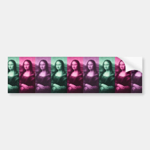 Mona Lisa Green Pink Purple Bumper Sticker