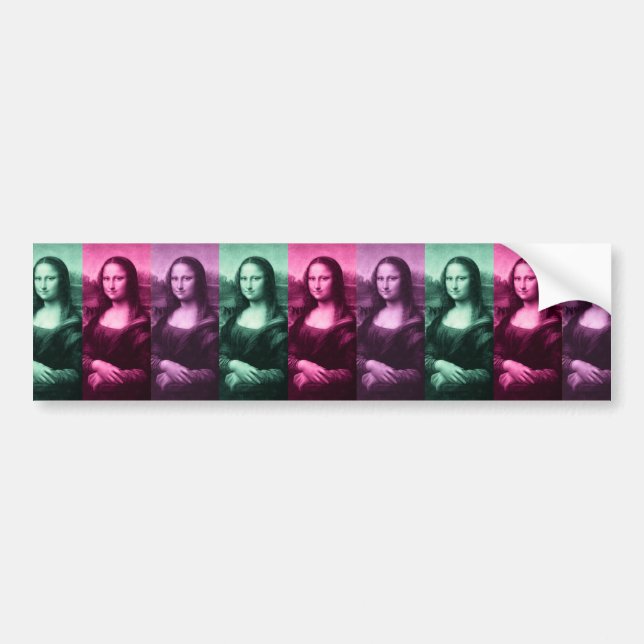 Mona Lisa Green Pink Purple Bumper Sticker (Front)