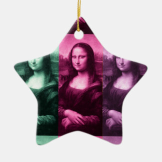 Mona Lisa Green Pink Purple Ceramic Ornament