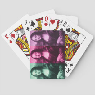 Mona Lisa Green Pink Purple Playing Cards