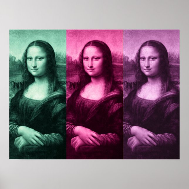 Mona Lisa Green Pink Purple Poster (Front)