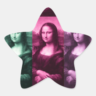 Mona Lisa Green Pink Purple Star Sticker