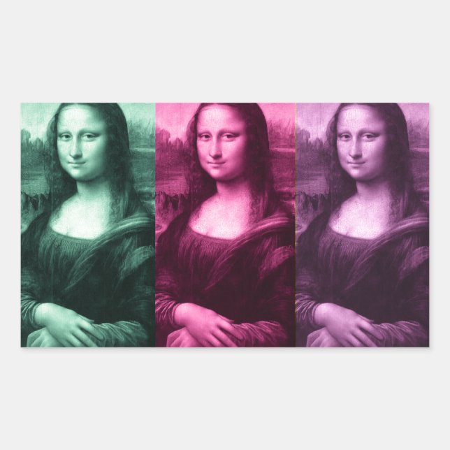 Mona Lisa Green Pink Purple Sticker (Front)