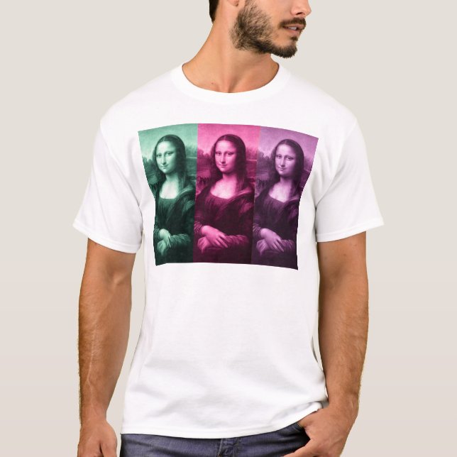 Mona Lisa Green Pink Purple T-Shirt (Front)