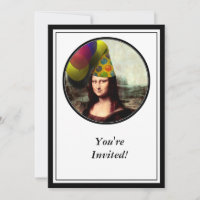 Mona Lisa Happy Birthday Party Hat