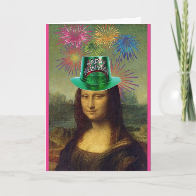Mona Lisa, Happy New Year, Art Card (Front)