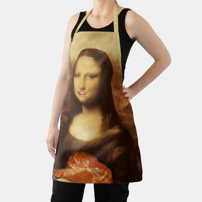 Mona Lisa Heart Valentine's Day Kiss Apron (Insitu)