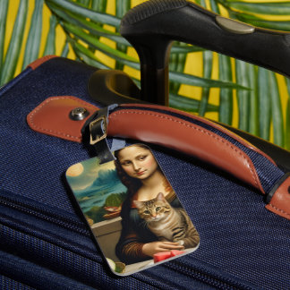 Mona Lisa &her cat - Summer vibes \ Luggage Tag
