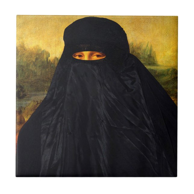 Mona Lisa Hidden Behind Burqa Tile (Front)