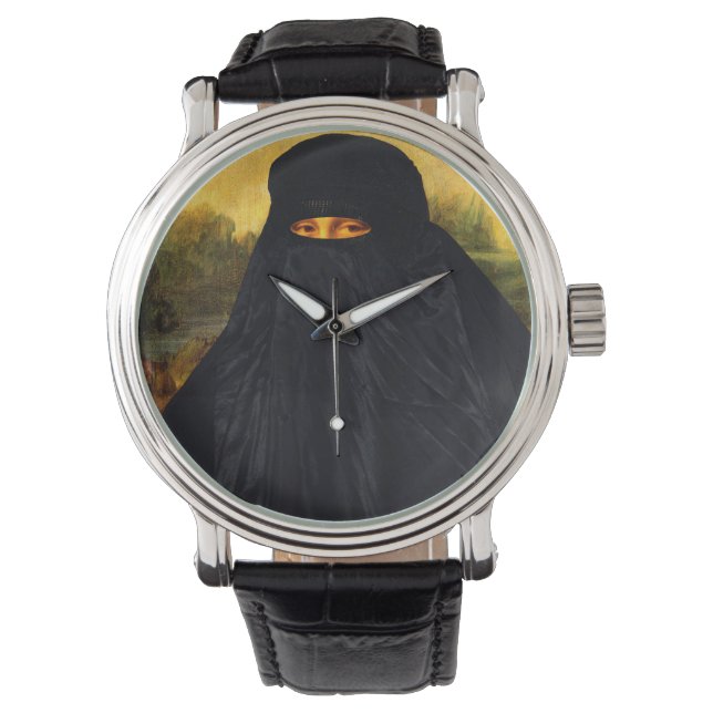 Mona Lisa Hidden Behind Burqa Watch (Front)