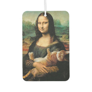 Mona Lisa holding a Cat  Air Freshener