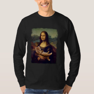 Mona Lisa Holding a Cat Funny Art Parody Classic P T-Shirt
