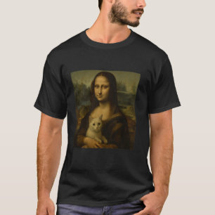 Mona Lisa Holding Cat Funny Cat Lover Art Painting T-Shirt