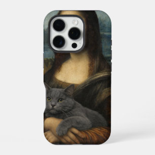 Mona Lisa Holding Elegant Gray Cat                 iPhone 16 Pro Case