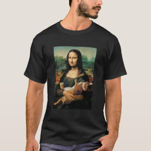 Mona Lisa holding her cat Cat lovers T-Shirt
