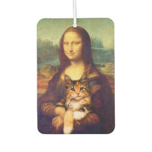 Mona Lisa holding her cat pet Leonardo da Vinci Air Freshener