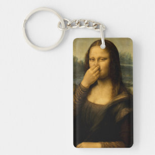 Mona Lisa Holding her nose No 2 Keychain