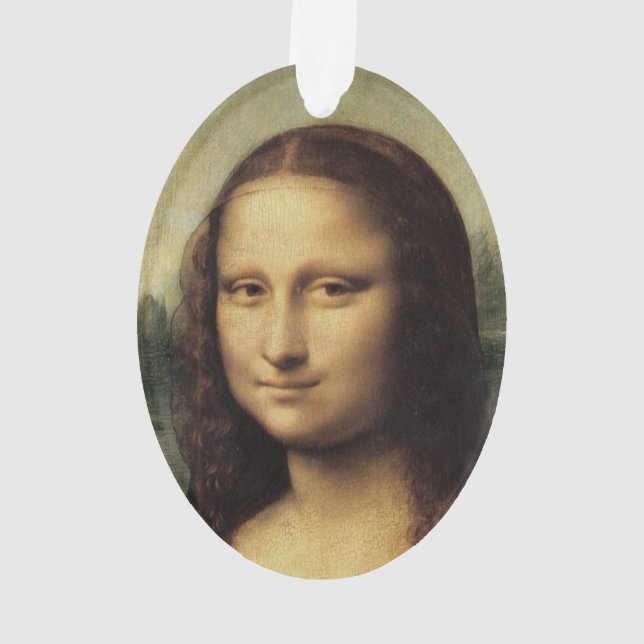 Mona Lisa in detail by Leonardo da Vinci Ornament (Back)